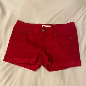 Red jean shorts sparkly fabric size 5